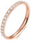 Zakk Eternity Ring 2mm Damen Ewigkeitsringe Titan Verlobungsringe Eheringe Trauringe Memoirering mit Zirkonia Silber Gold Rosegold（Rosegold, 55 (17.5)）
