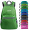 G4Free Kleiner faltbarer Rucksack, ultraleicht, wasserdicht, für Camping, Wandern, Radfahren, Herren und Damen, 20 l, dunkelgrün, 48/jambes longues
