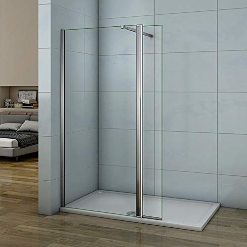 Parete Per Doccia 40cm Walk-in Mobile Vetro 8mm Barra 73-120cm 80x200cm | Trasparente, Munito, Regolabile
