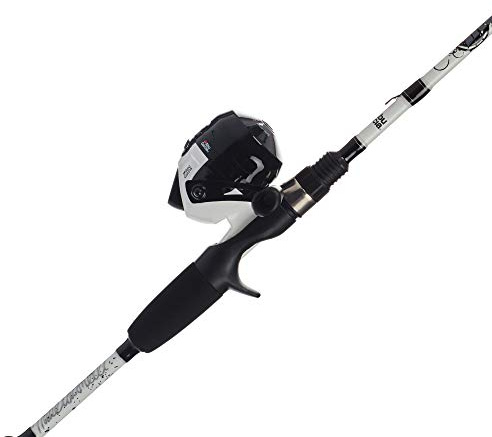 Abu Garcia 5’6 Ike Dude Youth Fishing Rod and Reel Spincast Combo, 2-Piece Rod, Size 6 Reel, Right Handle Position,White