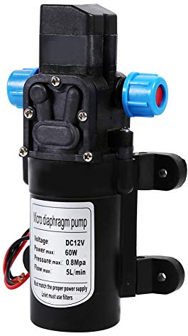Water Diaphragm Pump, DC 12V Water Pressure Pump 116Psi High Pressure Diaphragm Water Pump, Perfect for Garden Sprinklers, Caravan, 9.9 x 16.7cm