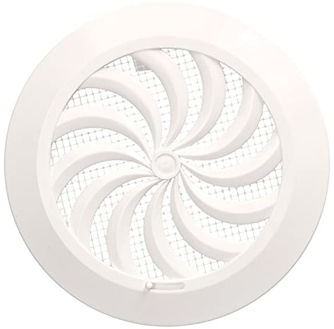 KOTARBAU® Rejilla de Ventilación 100 mm Regulable con Cierre Redonda con Mosquitera, Blanca