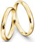 JC Trauringe Gelbgold 333 Paarpreis Eheringe Gold I Verlobungsringe Gold breit 3,0 mm I Partnerringe mit Gravur in edler Schatulle I 2 Hochzeitsringe Herrenring & Damenring mit Stein I Profil 06