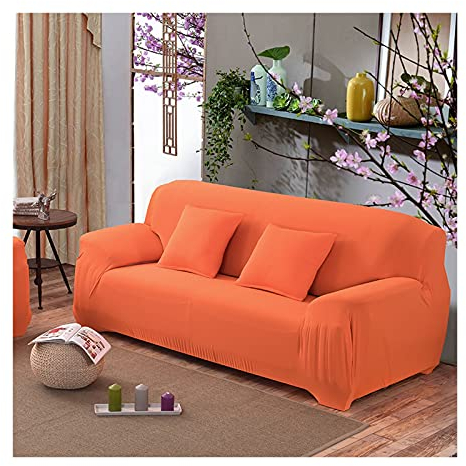Daesar Couchbezug Wasserdicht für Eckcouch, Sofahusse Ecksofa 3 Sitzer 235-310 Modern Orange Überwürfe Sofabezug Elastische