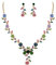 Clearine Juegos de Joyas Conjunto de Joyería de Boda Collar con Colgante de Cristal de Flor de Racimo de Hojas, de Aretes Colgantes,Color Multicolor Oro-Tono