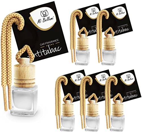 Mi Bellumi Auto Duft Anti-Tabac - Bergemotte, Zedernholz - Duftanhänger Auto Set 6st | Anti-Tabac Geruch Auto - Car Air Freshener Anti-Tabac - Lufterfrischer Anti-Tabac Raumduft