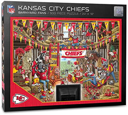 YouTheFan Unisex-Erwachsene Kansas City Chiefs Barnyard Fans 500 Teile Puzzle, Team-Farben, Einheitsgröße