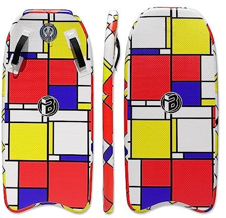 BoardX Aufblasbares Bodyboard, tragbares Surfbrett mit Hammernaht-Technologie, Aufbewahrung, 122 cm, super faltbares Bodyboard mit maximalem Aufblasdruck 15 PSI (Block)