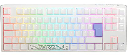 Ducky One3 Pure White TKL RGB Red Cherry MX Switch Keyboard - UK Layout