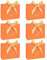 Geschenktaschen mit Krawatte, 6 Stück Geschenktüten aus Papier, Groß Geschenkbeutel Papiertüten zum Einkaufen von Kleidung, Elegant Einkaufstasche Hochzeit Weihnachten Halloween, 28*20*10cm (Orange)
