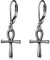 POPLYKE Schwarz Ägyptische Knöchelkreuz Leverback Ohrringe Damen S925 Sterling Silber Schwarzes Kreuz Dangle Ohrringe