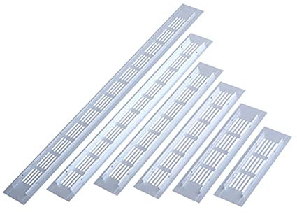 RANRAO 2Pcs Air Vent Grille Cover, Louvre Vent PVC Air Vent Covers, Airflow Vent Louvered Ventilation Rectangle Shape Ventilation Grille For Kitchen Stove Cabinet Showcase Bathroom Door, White