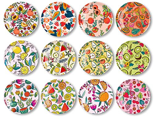 PHILIPCO - Cute Magnets for Fridge | Kawaii Magnets for Lockers for Girls | Round Magnets Fridge | Cute Magnets for Office Home Fridge Magnetic Whiteboard (Fruits)