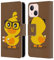 Head Case Designs Hipster Pato de Kawaii Carcasa de Cuero Tipo Libro Compatible con Apple iPhone 13 Mini