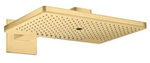 hansgrohe AXOR ShowerSolutions Kopfbrause 460/300 3jet, Brausearm, eckige Rosette, 35282250, Farbe: Brushed Gold Optic