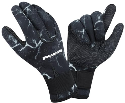 Summshall Neoprenhandschuhe,3mm Neopren Handschuhe Herren Damen Wärmender Tauchhandschuhe, Anti-Rutsch Neopren Handschuh für zum Tauchen, Surfen, Kajakfahren, Schnorcheln, Segeln, Bootfahren