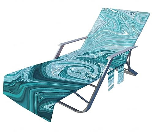 VIDECOR Strandkorb-Abdeckungshandtuch, Sonnenliegen-Abdeckungen, Liegentuch, Chaiselongue-Handtuchbezug, Sonnenliegen-Handtuch mit Taschen, Lounger Mate-Strandtuch,17