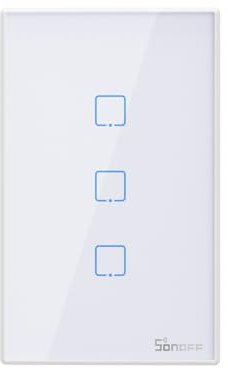 SONOFF T2US3C Interruttore Intelligente Luce Controllo RF Wireless WiFi da Muro, Interruttore a 3 Canali per Soluzioni di Automazione della Casa Intelligente (ultra bianco)