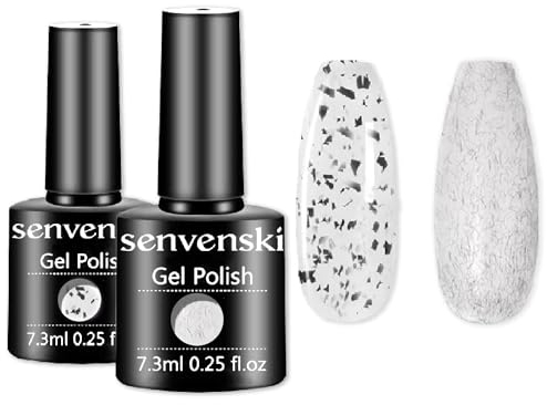 senvenski Senvenski Semi Permanent Vernis à Ongles Gel Gelée Cristal Transparente Rouge Orange Ambre Couleur Ongles Shellac Cadeau UV LED Art Kit (TB008)
