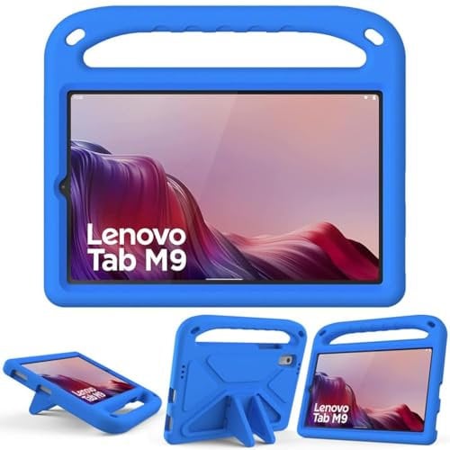 Custodia per bambini per Lenovo Tab M9 2023 9 pollici (TB-310FU), schiuma EVA leggera antiurto Duarable, copertura per tablet con maniglia stand custodia per bambini Firendly, blu