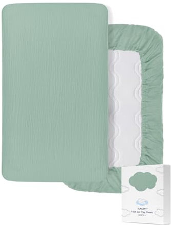 ZURLEFY 46P-07 Matratzenschoner, 100 % Baumwolle, 99,1 x 68,6 cm, hellgrün, neutral, tragbar, Mini-Kinderbettlaken oder Laufgitter-Matratzen für Babys und Jungen