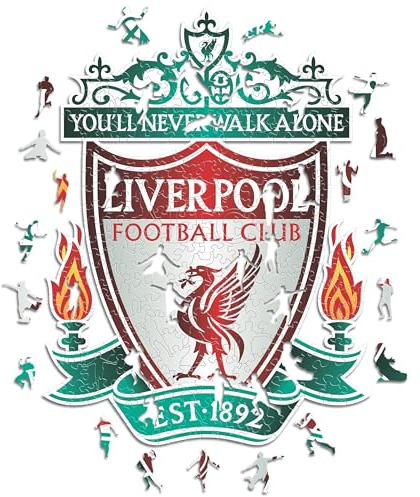 Iconic Puzzles, 100% eco-sustainable wooden puzzle with official license - Liverpool Logo, size S, 150 pieces