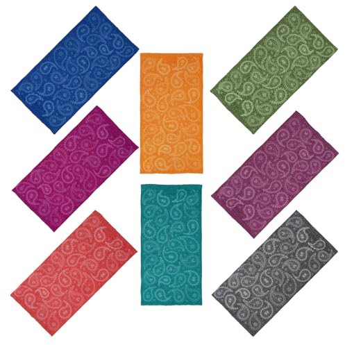 SMEHCF 8 Bandanas Polyvalents pour Femmes Hommes Bandeau Cagoule Cheveux Foulard Visage Demi Masque Cache-Cou Respirant Réutilisable Lavable Rouge Noir Vert Bleu Violet Fleur Cajou