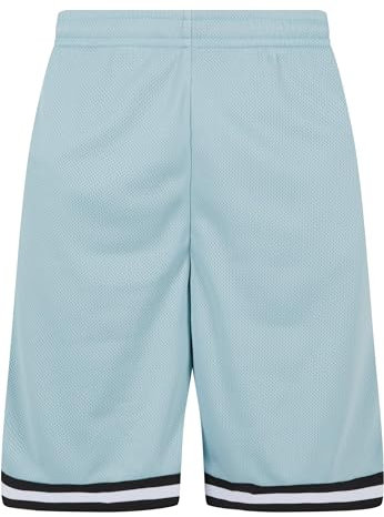Urban Classics Herren Shorts Stripes Mesh Shorts, lässige Mesh Shorts für Männer, Straight Leg, erhältlich in verschiedenen Farbvarianten, Oceanblue/Black/White, XL