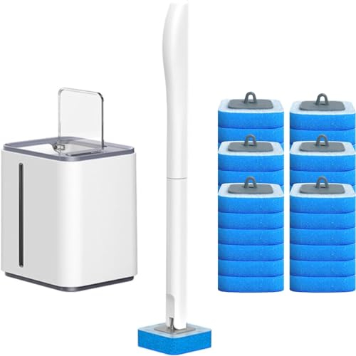 Cepillo de baño Cleaning WAN Escobilla de baño desechable con 36 recambios de escobilla de Inodoro, limpiadores de inodoros