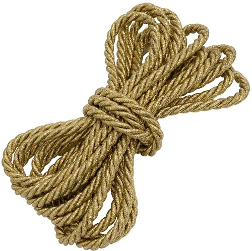 AERZETIX - C73455 - Gedrehte Litze 6 m x ∅ 9 mm - goldfarben - aus Polyester - kurzwaren projekte, kreativität, nähen, Handwerk, Dekoration, Ornament, Scrapbooking