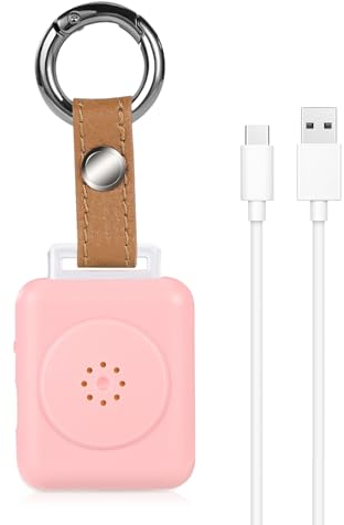 LE Sircut PA01-Blossom Porte-clés en cuir avec alarme personnelle et sirène pour femmes, étudiants, enfants, personnes âgées, filles, alarme de panique, rechargeable, 130 dB extra fort avec lampe de