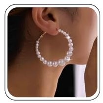 Aneneiceera Vintage Gold Kreis Perlen Huggie Ohrringe - Runde Perlen Ohrringe - Schmuck Für Frauen