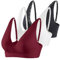 COLOMI Reggiseno Premaman Allattamento Reggiseno per L'Allattamento Reggiseno per Dormire maternità Cotone Reggiseno (XXL, Black+White+Wine Red)