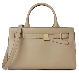 kate spade new york Damen Deco Pebbled Leather Medium Satchel Umhängetasche, Zeitloses Taupe