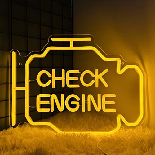 Panneau néon LED Check Engine – Éclairage de garage personnalisé, décoration murale alimentée par USB pour cave, chambre à coucher, atelier de réparation automobile, cadeau d'anniversaire idéal pour
