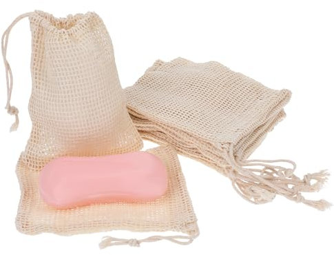 Giantree 10 Stück Seifensäckche, Seifenbeute Natur Seifenbeutel Seifensack Für festes Shampoo Seifennetz für Feste Seife Seifenbeutel für eine nachhaltige Körperpflege