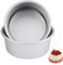 Teglia Professionale Tonda in Alluminio Anodizzato, Tortiere Rotonde in Alluminio Set, Alluminio Stampo Per Teglia Rotonda, con Fondo Removibile, per Matrimonio/Compleanno/Torta Natalizia (6''/7'')