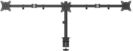 Electriq Triple Monitor Arm Stand – Adjustable Desk Mount for 3 Monitors up to 27, Full Spring Arm with Tilt, Swivel, and Rotation – VESA Compatible