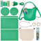 WADORN DIY Nähset Für Beuteltaschen Aus Kunstleder Set Zur Herstellung von Handtaschen Für Damen Kunstleder Clutch Zubehör Zum Selbermachen Handgefertigte Taschen 17x10x12cm Grün