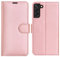 Case For Samsung Galaxy S21 PU Leather Flip Wallet Case With 2 Card Holder Kickstand Magnetic Closure Compatible With Galaxy S21 Rose Gold
