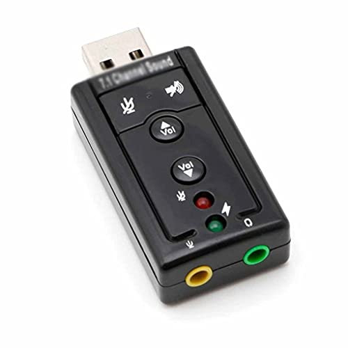 WDWDW Carte Son Externe 7.1 canaux USB2.0 3D Virtual Audio Contrôleur de Son Portable pour PC Portable Noir