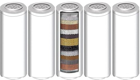 HOAENTSA 5Pack Replacement Shower Head Filter Cartridge Only for ASIN B0DFC24XZG, B0DS3W3MZF, Shower Head Filter for Hard Water, Reduces Chlorine