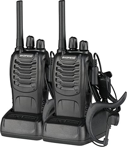 Walkie Talkies Long Range 2Pcs,2-Way Walkie Talkies for Adults with Rechargeable Batteries,16-Channel Walky Talky for Adults, Radio Kit with LED Light,Earpieces Battery and Charger included