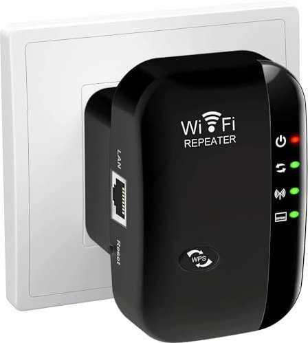 WiFi Ripetitore WiFi Booster 300Mbps 2,4 GHz Amplificatore di Segnale di Rete Wireless Avendo AP/RP e WPS Funzione, Compatibile con Tutti I Box Internet