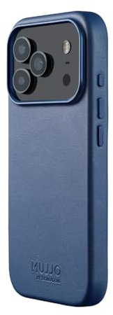 Mujjo Lederhülle für iPhone 17 Pro - MagSafe kompatibel - Monaco Blau