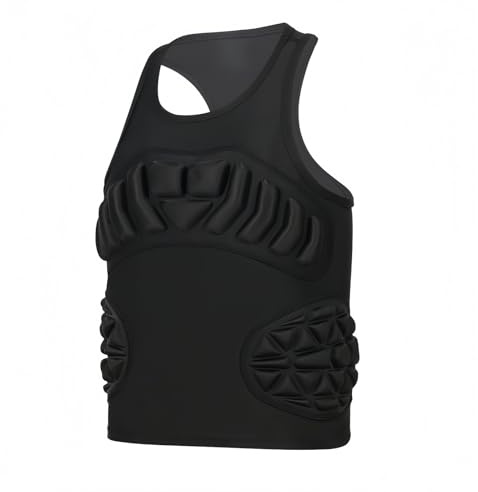 Topeter Kids Chest Protector Vest with Rib Guards for Boys & Girls, Youth Padded Compression Shirt for Football, Baseball