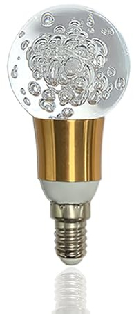 Linqzxz Acrylkristallbirne 5W Edison Schraubbirne 85-265V, 3000K warmes Licht, E14 Basis professionelle dekorative Birne (1 Zählung E14-B001)