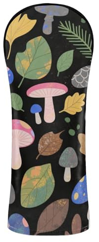 Colorful Mushroom Leaves Golf Club Cover Set Headgear Interchangeable Numbers For Driver Pitcher Cover