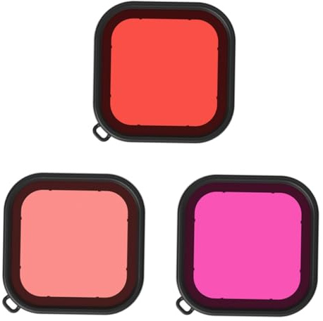 Angoily 3 Stück Kamera Tauchfilter Gehäuse Objektivabdeckung Kratzfest Kompatibel mit Action-Kamera 8 Unterwasserfotografie Zufällige Farbe
