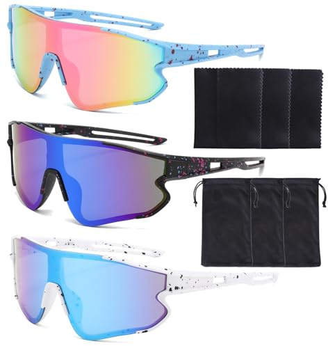 Virtue Yun Schnelle Brille, Sportbrille Damen, Fahrradbrille, Schnelle Brille Herren, Winddicht UV 400 Rennradhelm, Sportbrille für MTB Rennrad Radfahren Biking